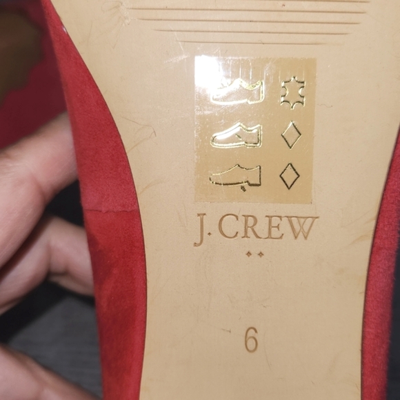 J.CREW RED SUEDE FLAT SHOES WOMENS SIZE 6 100% LEATHER UPPER  NEW WITHOUT BOX - Picture 9 of 11